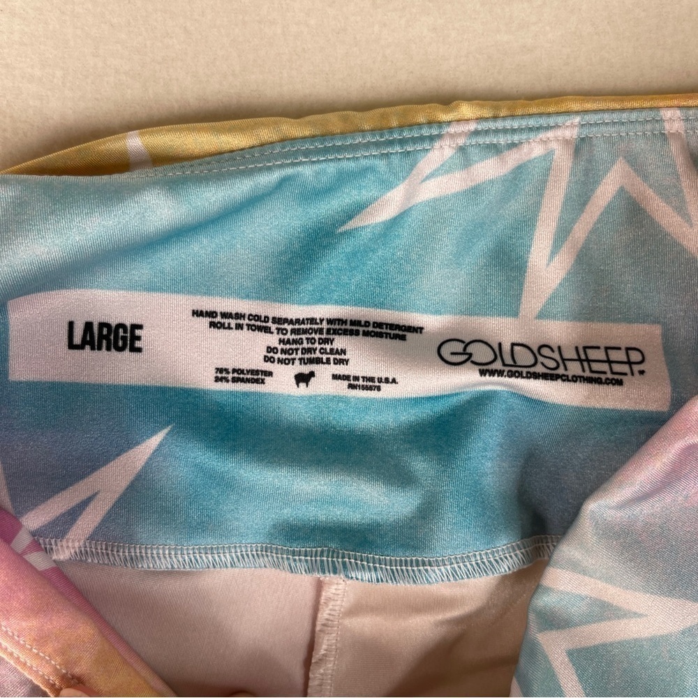 Goldsheep Pastel Tie Dye Stars Bike Shorts Large - Picture 6 of 7